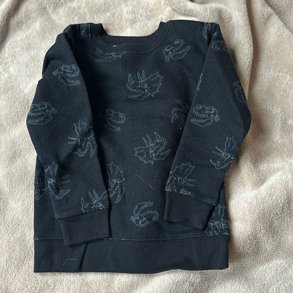 3T dinosaur skeleton head crew neck